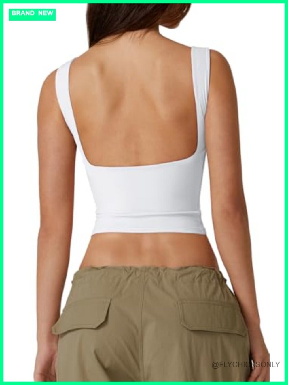 Sleeveless Crop Tank Top - Open Back High Neck Y2k Tee